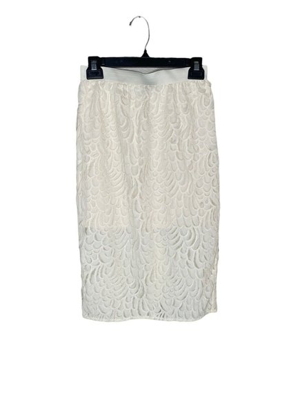 Beulahstyle CD6004-S Midi Pencil Skirt Ivory Size Small - Picture 1 of 6